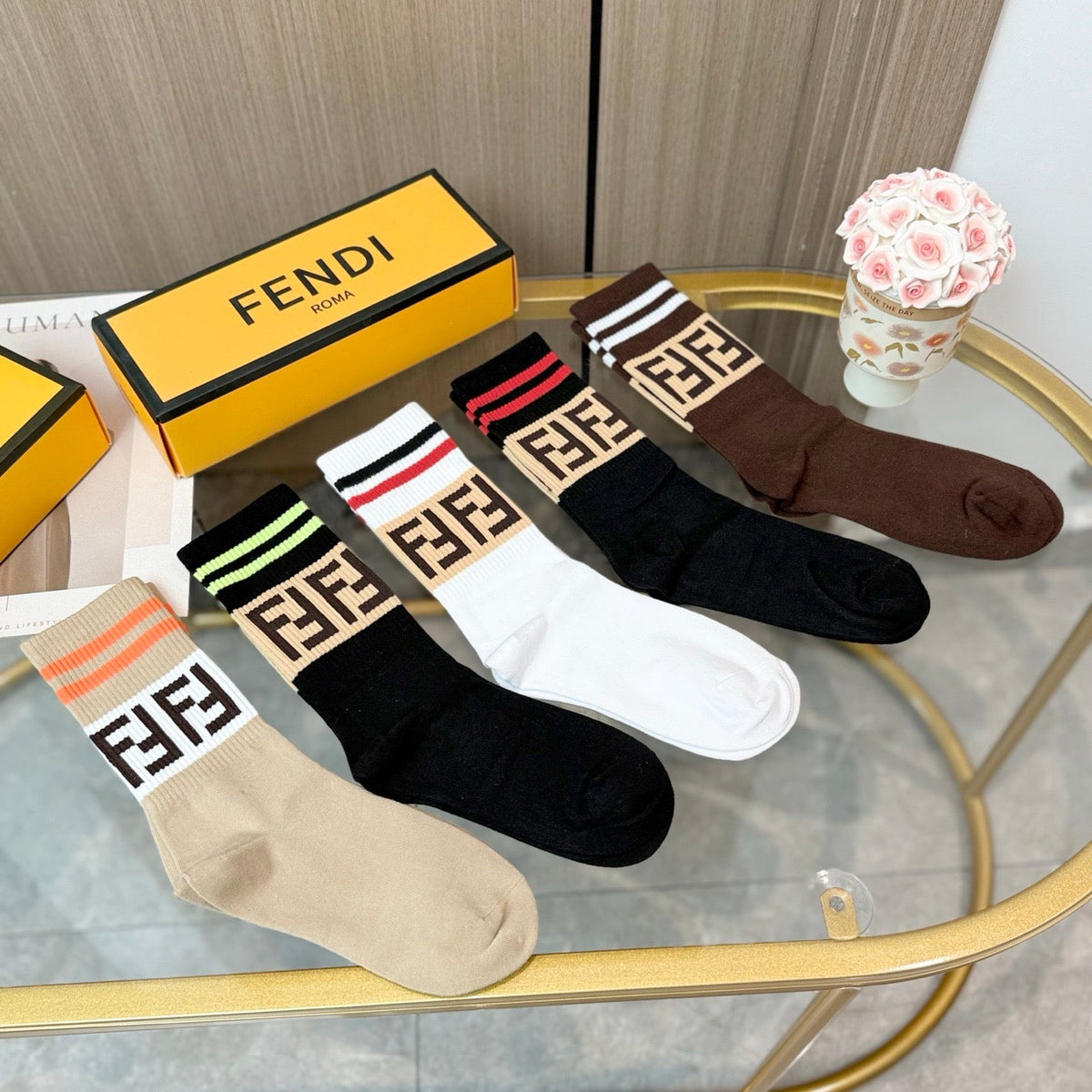 Fendi Cotton Short Socks - 5-Pair Pack