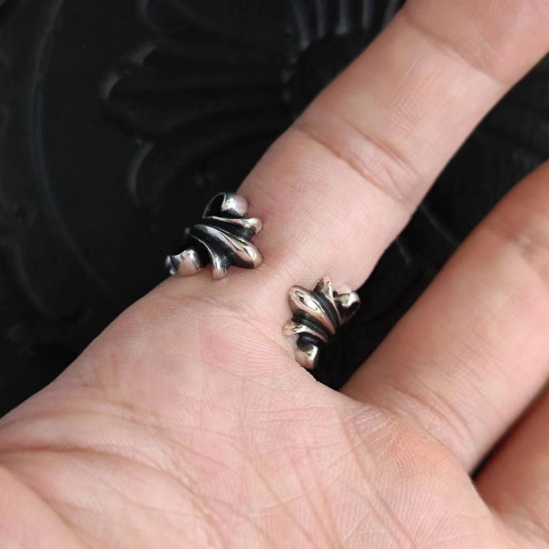 Martin Graham ring in polished metal-tone – styled product view