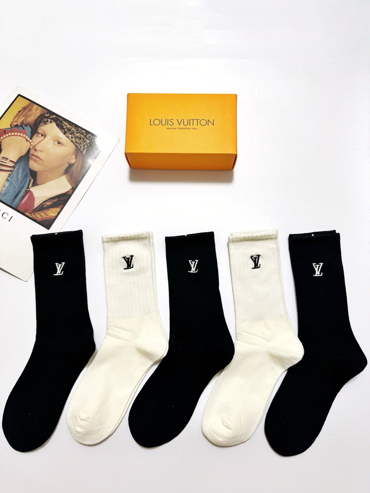 Louis Vuitton Cotton Crew Socks - 5-Pair Pack