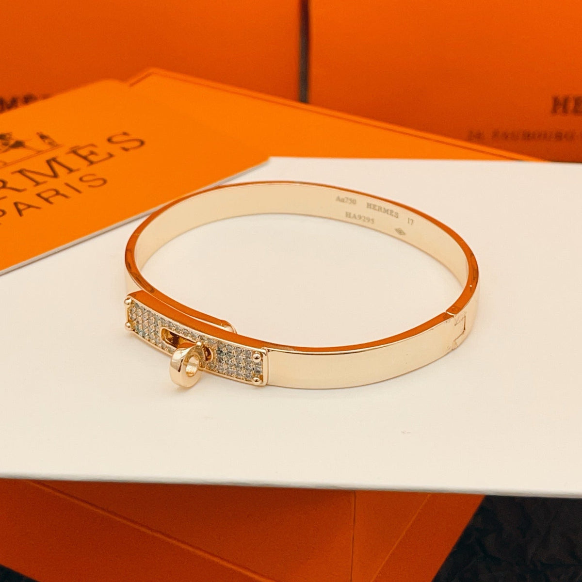 Martin Graham bangle in polished metal-tone – front product view