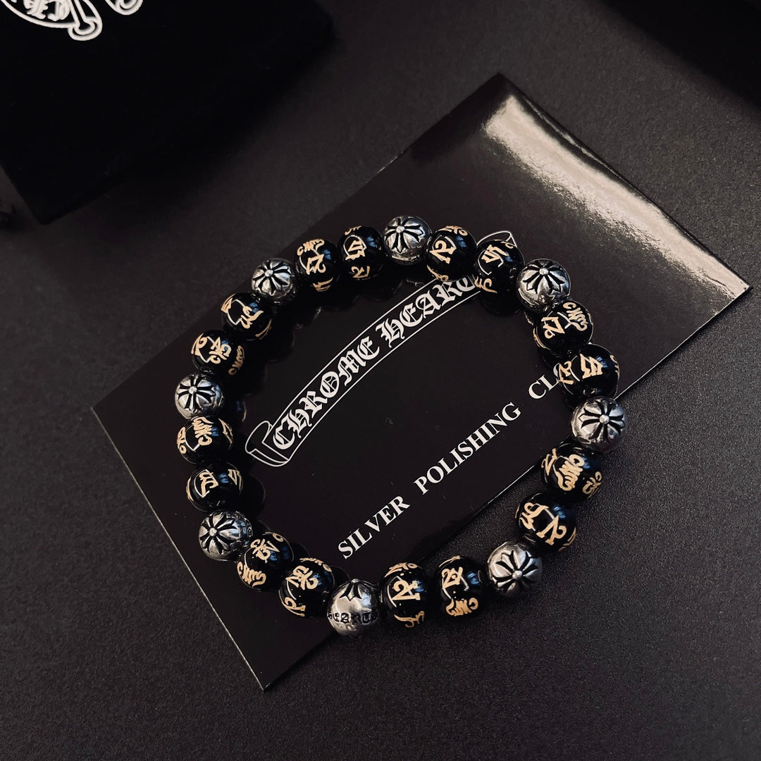 Martin Graham beaded bracelet in polished metal-tone – main product view