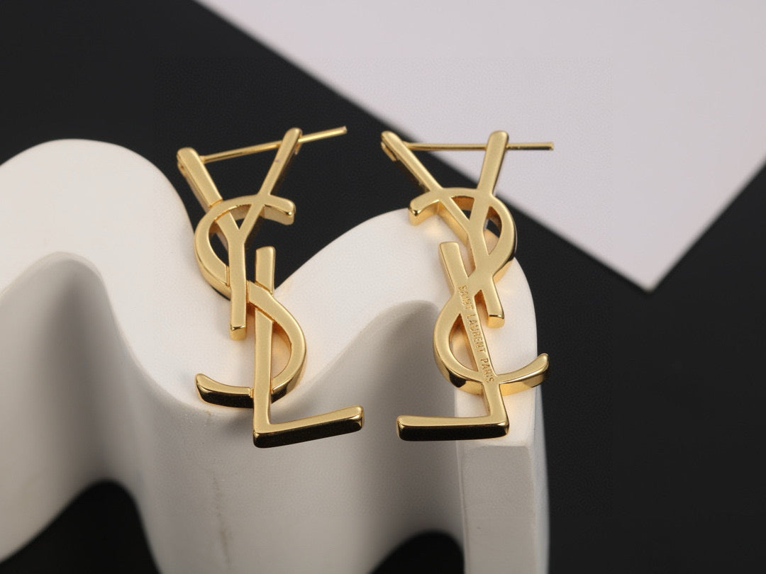 Martin Graham stud earrings in polished metal-tone – main product view