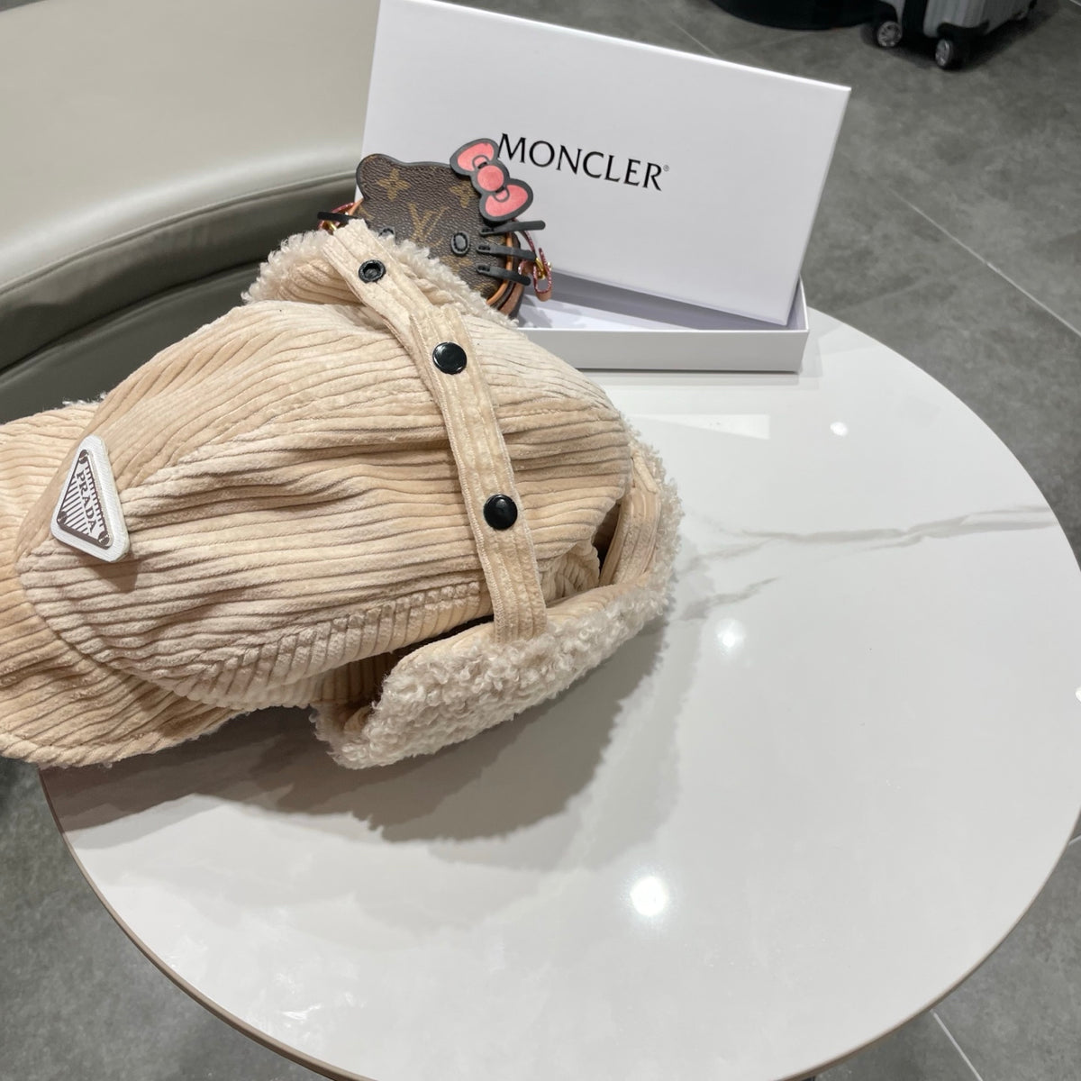 Prada Corduroy Earflap Hat - image 6