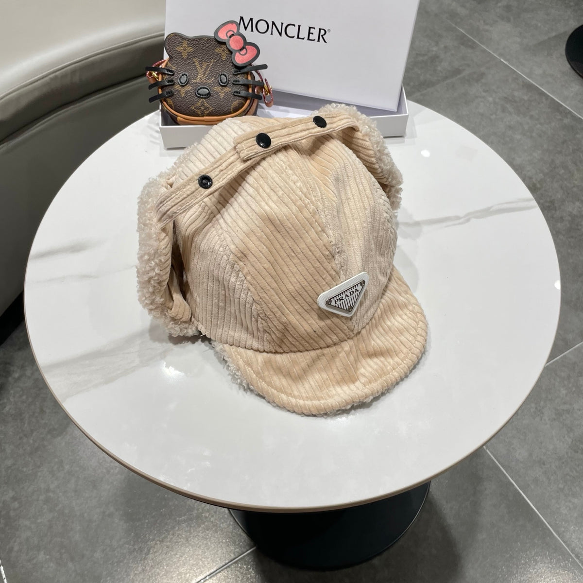 Prada Corduroy Earflap Hat - image 3