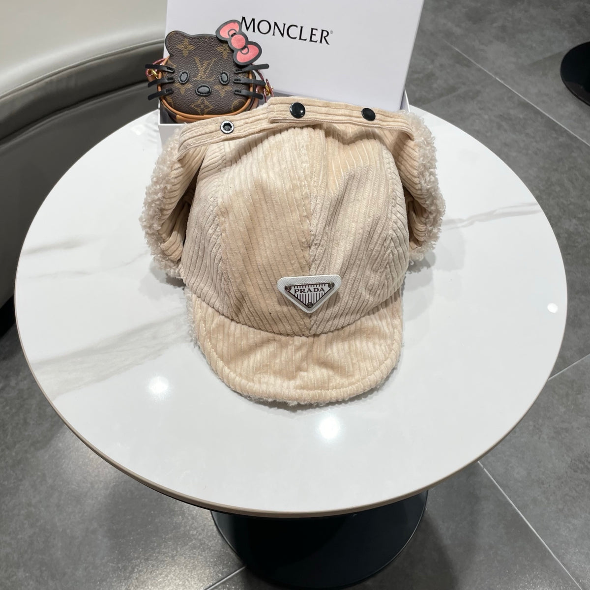 Prada Corduroy Earflap Hat - image 1