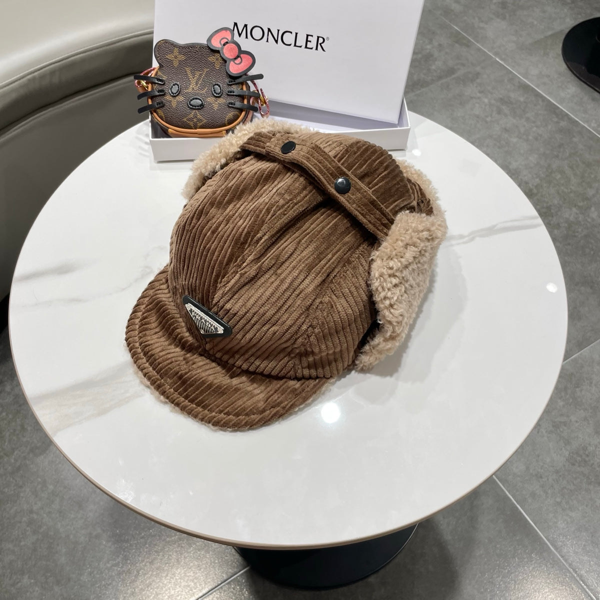 Prada Corduroy Earflap Hat - image 4