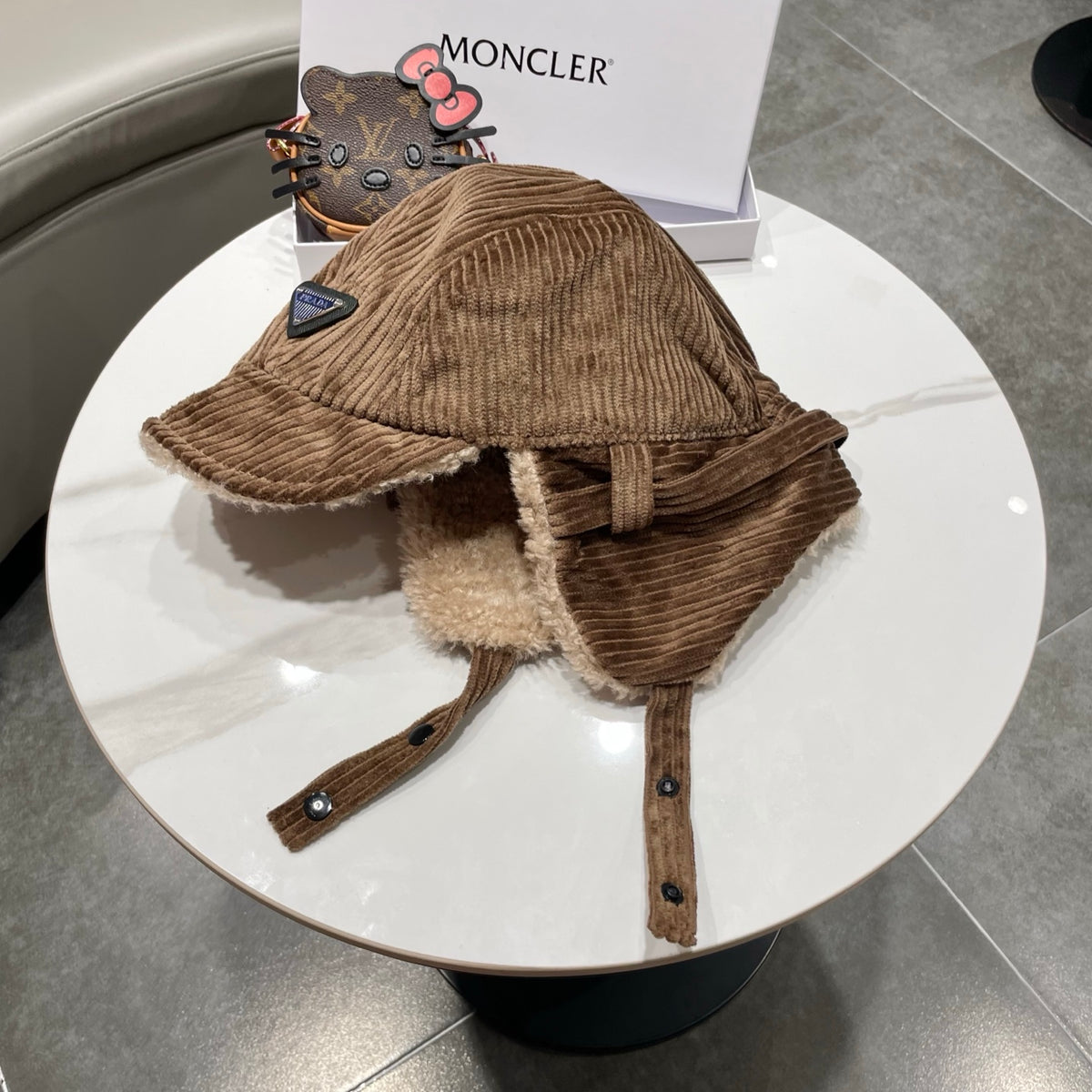 Prada Corduroy Earflap Hat - image 1