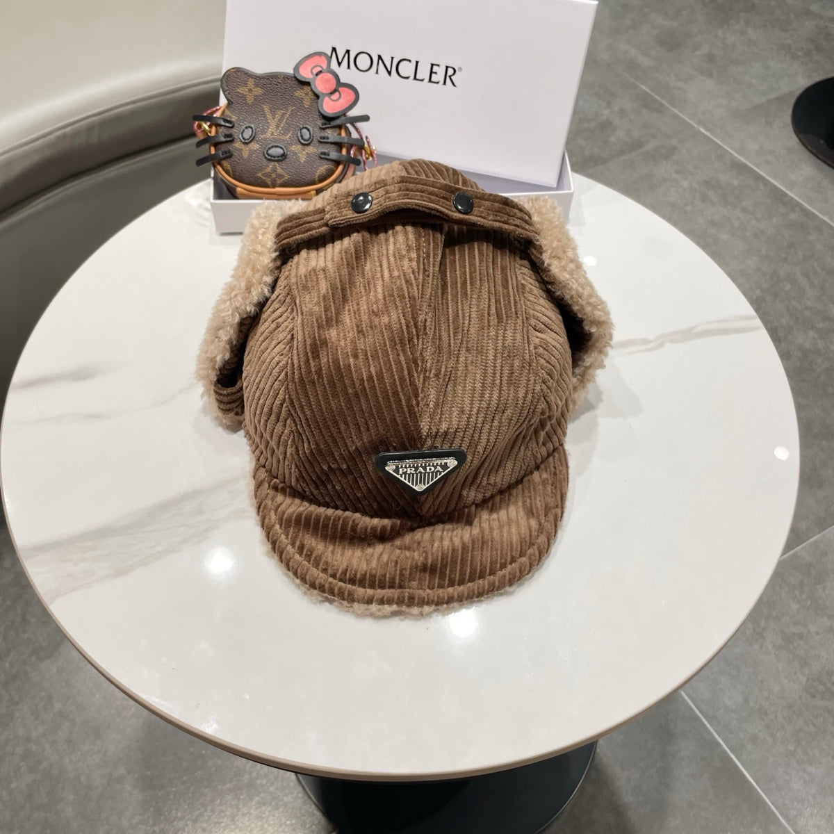 Prada Corduroy Earflap Hat - image 3