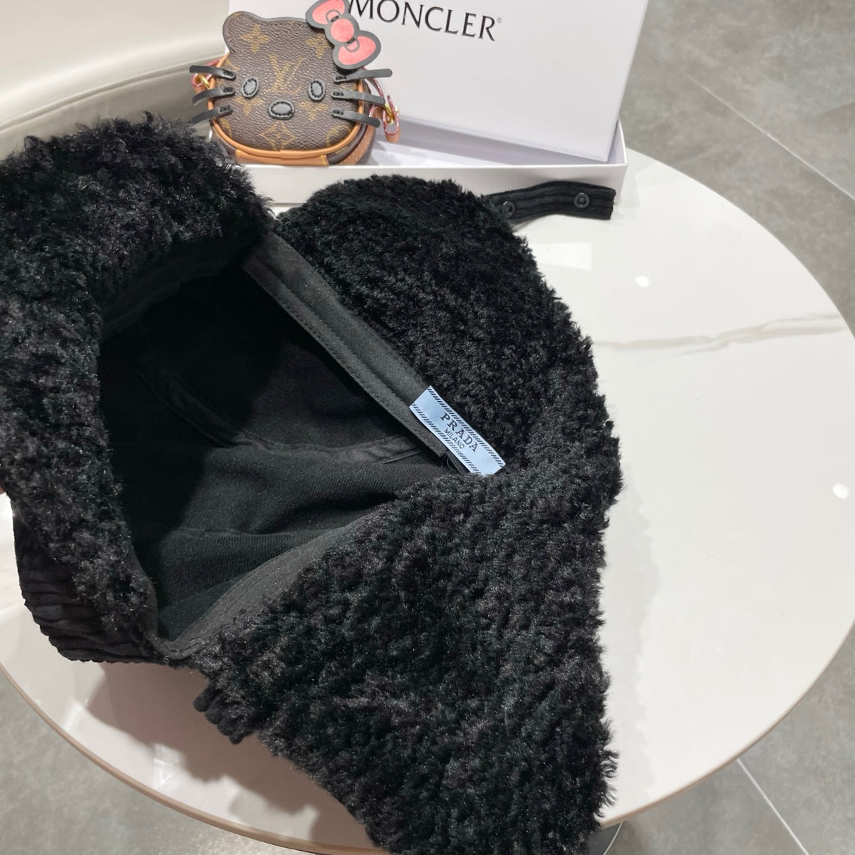 Prada Corduroy Earflap Hat - image 4