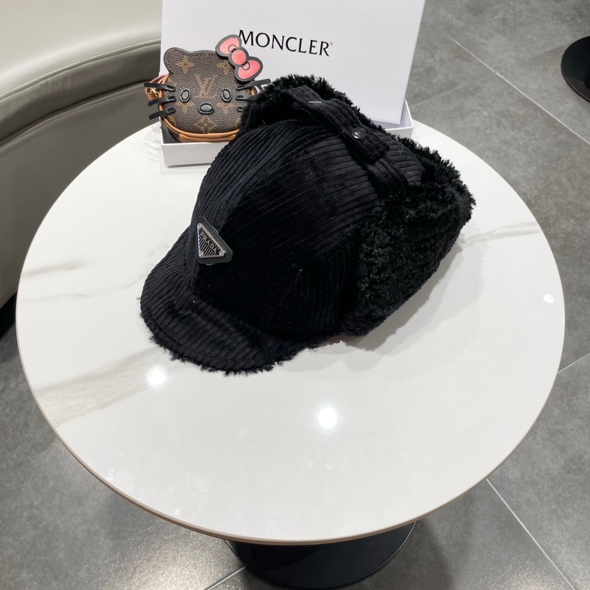 Prada Corduroy Earflap Hat - image 7