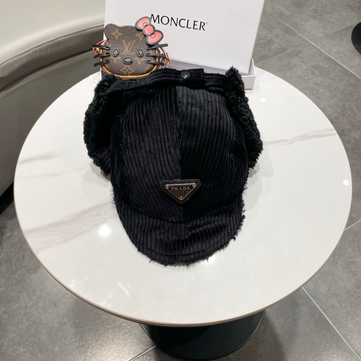 Prada Corduroy Earflap Hat - image 6