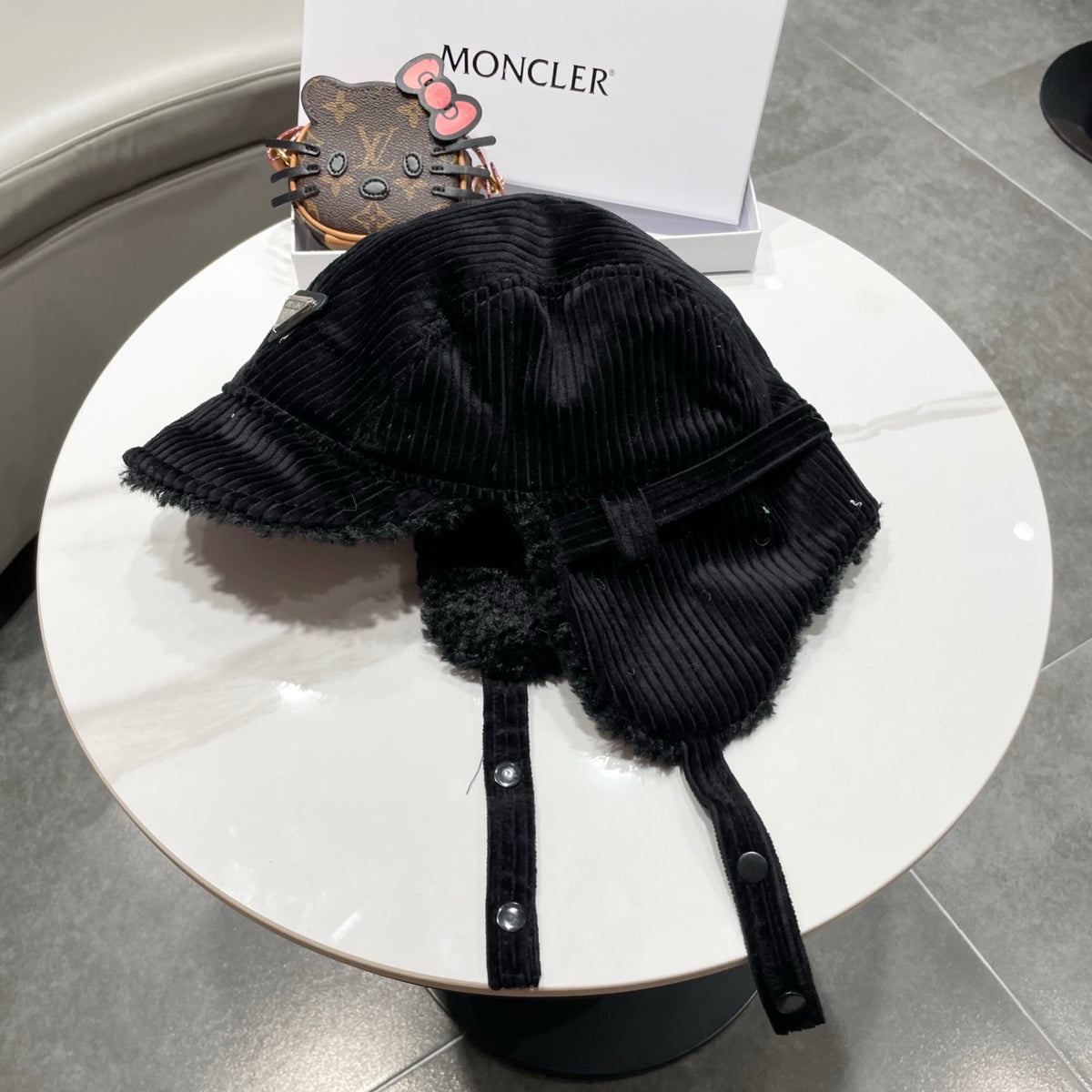 Prada Corduroy Earflap Hat - image 1