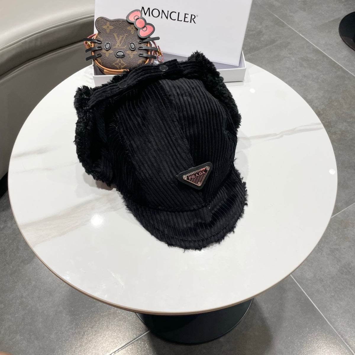 Prada Corduroy Earflap Hat - image 8