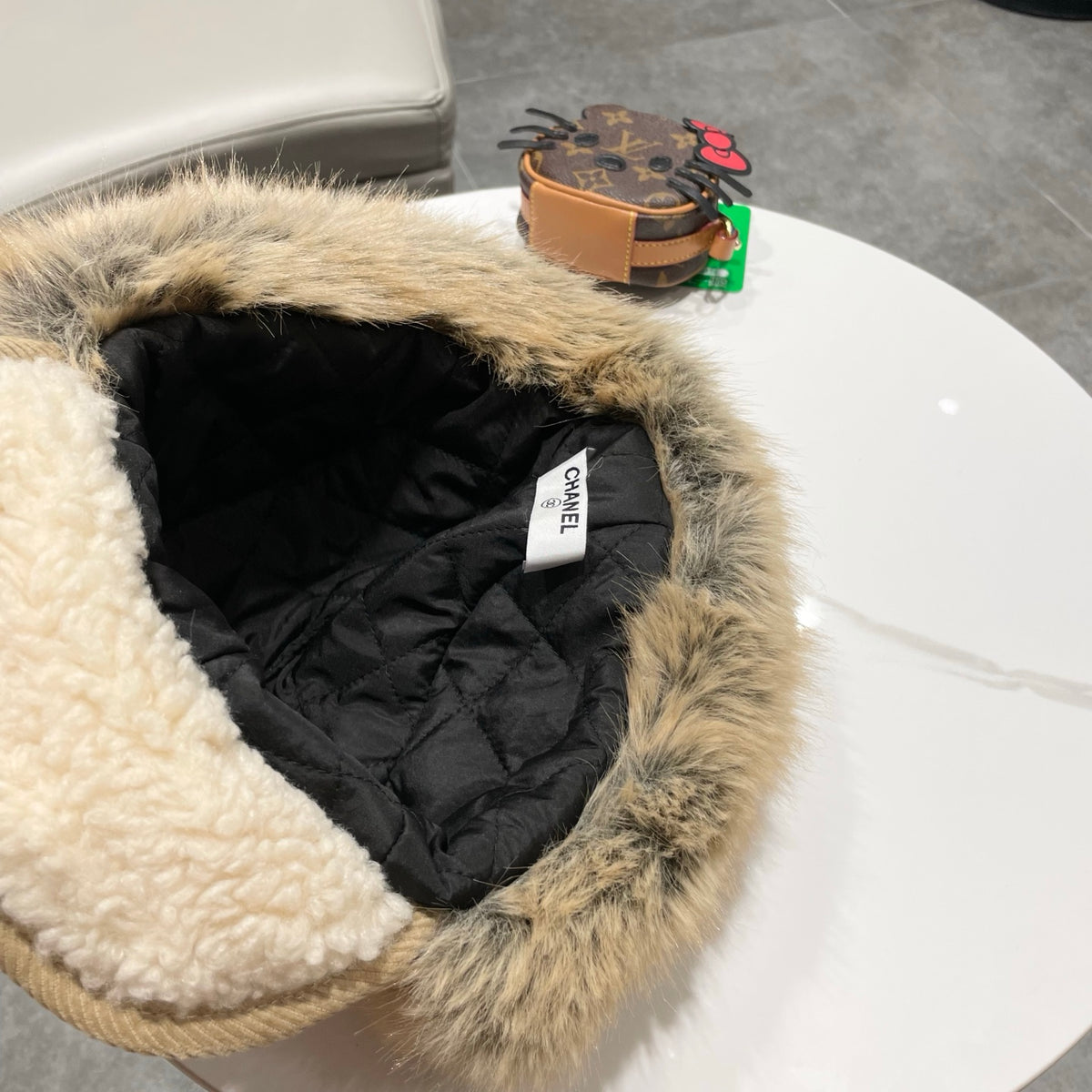 Chanel Plush Earflap Hat - image 9