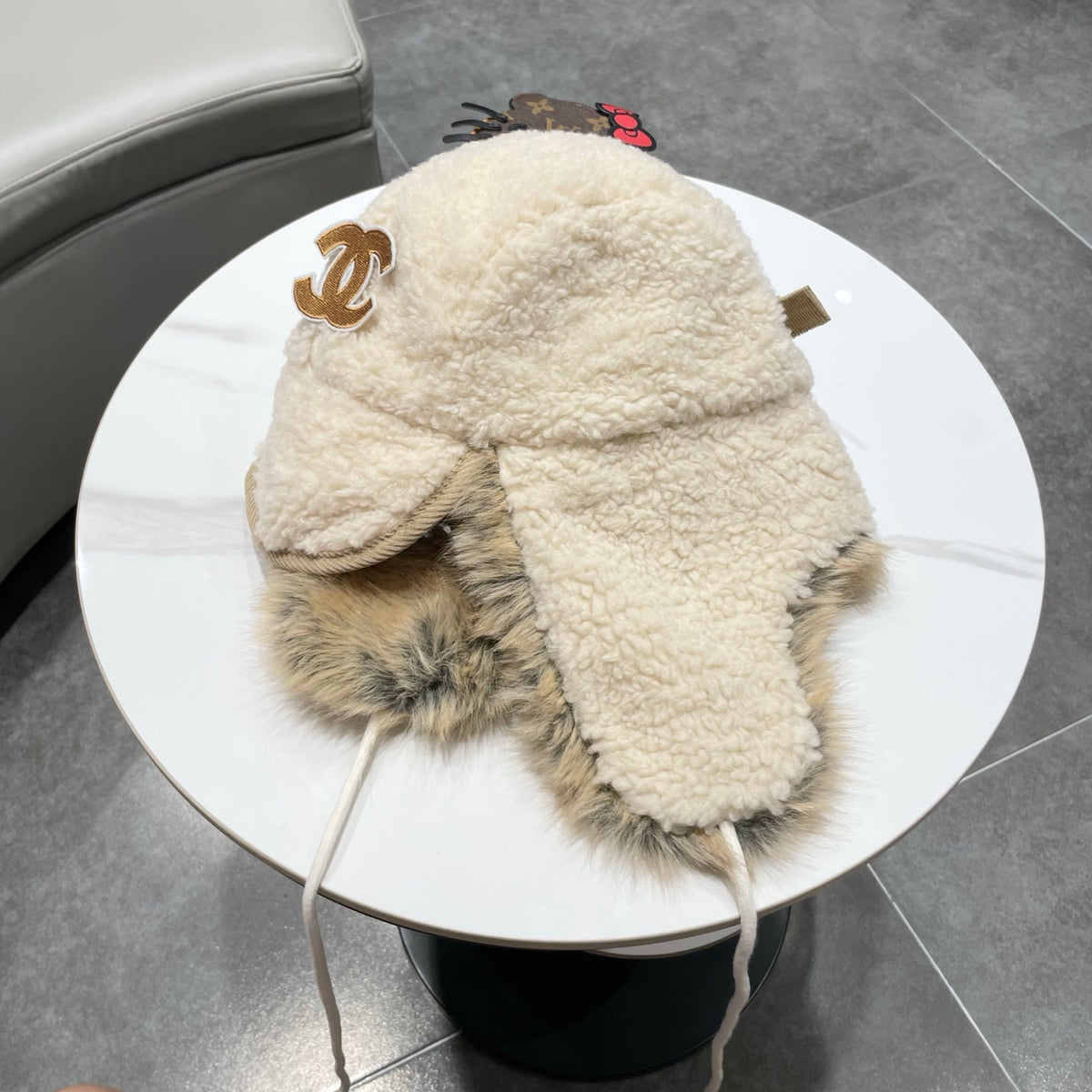 Chanel Plush Earflap Hat - image 10