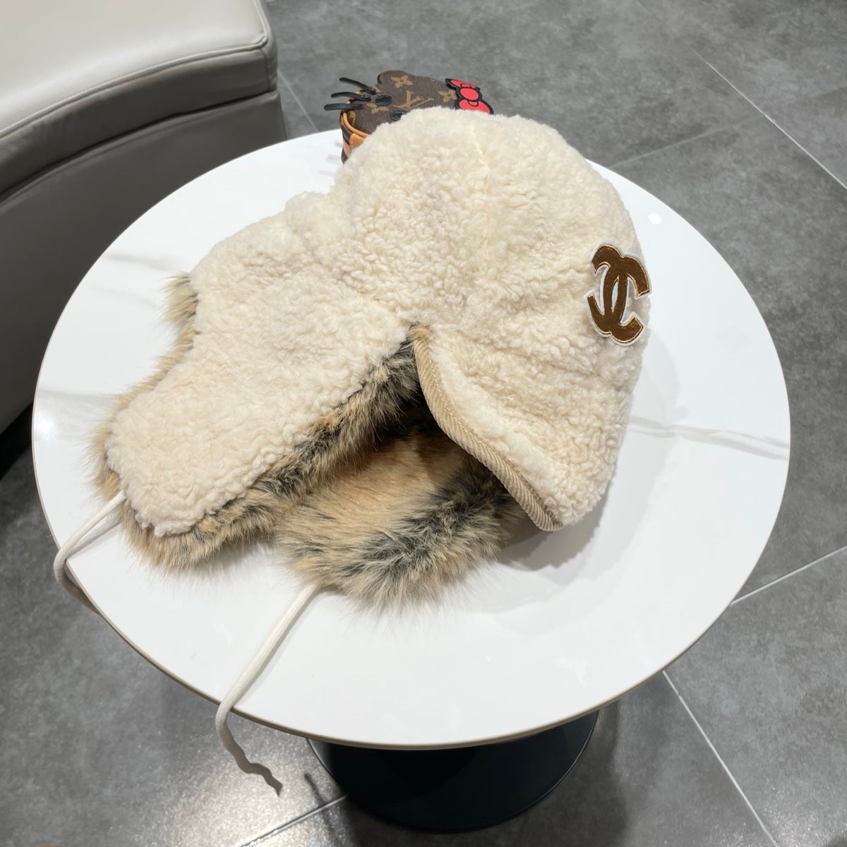 Chanel Plush Earflap Hat - image 11