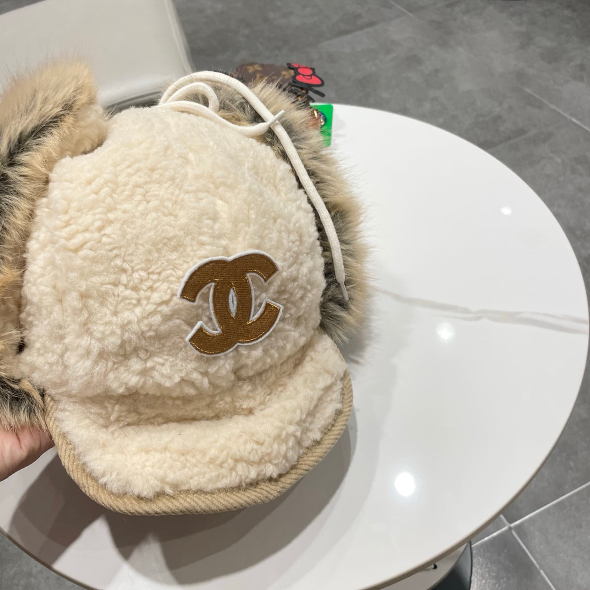 Chanel Plush Earflap Hat - image 7