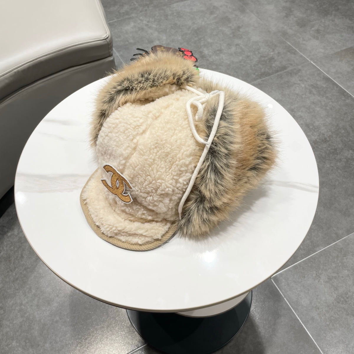 Chanel Plush Earflap Hat - image 4