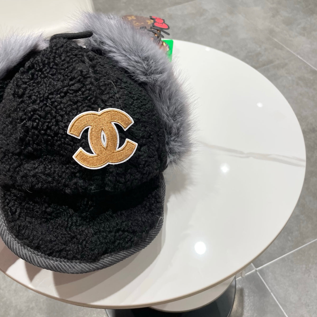 Chanel Plush Earflap Hat - image 4