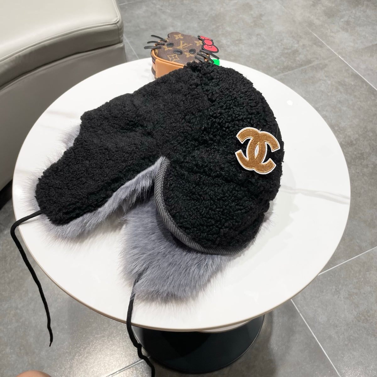 Chanel Plush Earflap Hat - image 9