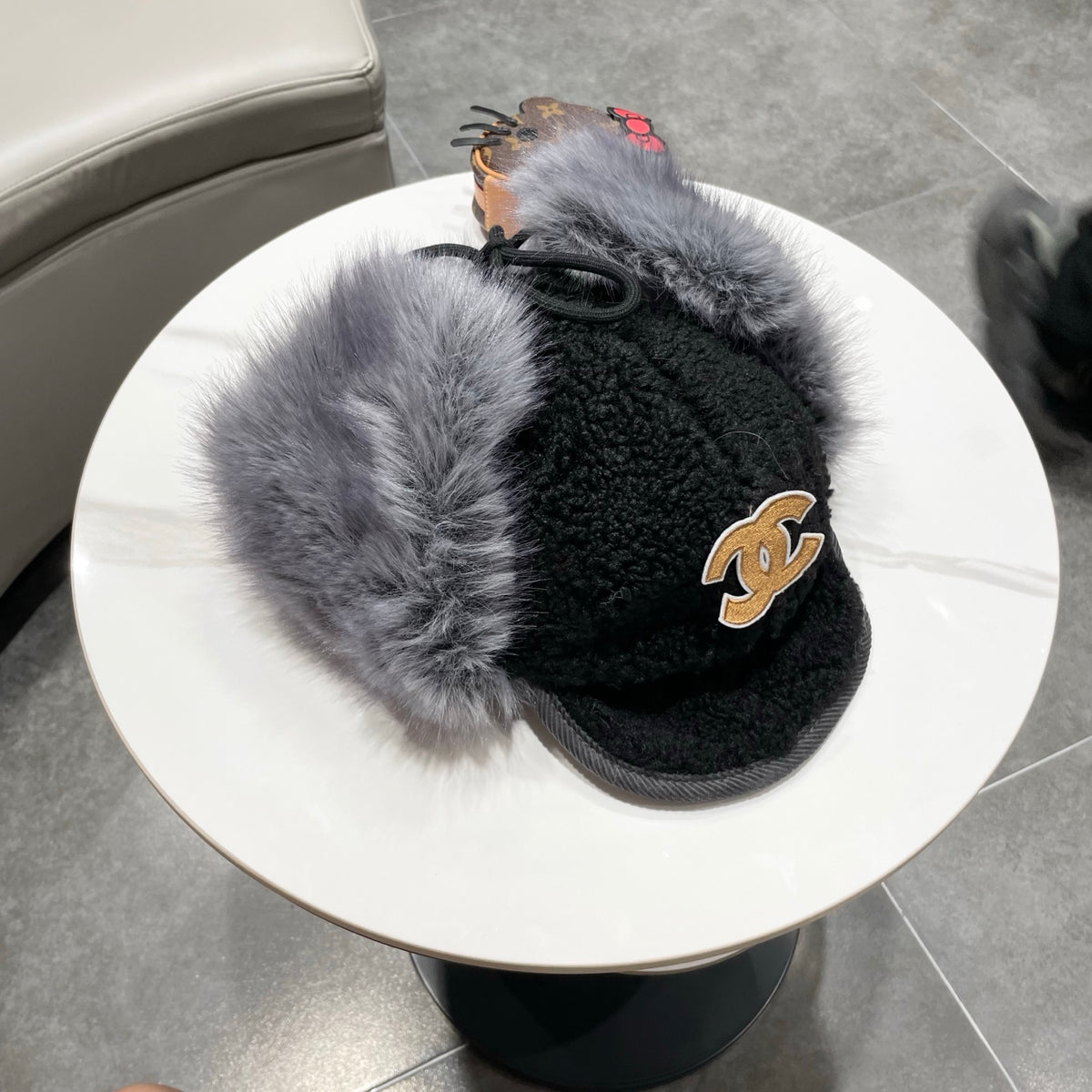 Chanel Plush Earflap Hat - image 3
