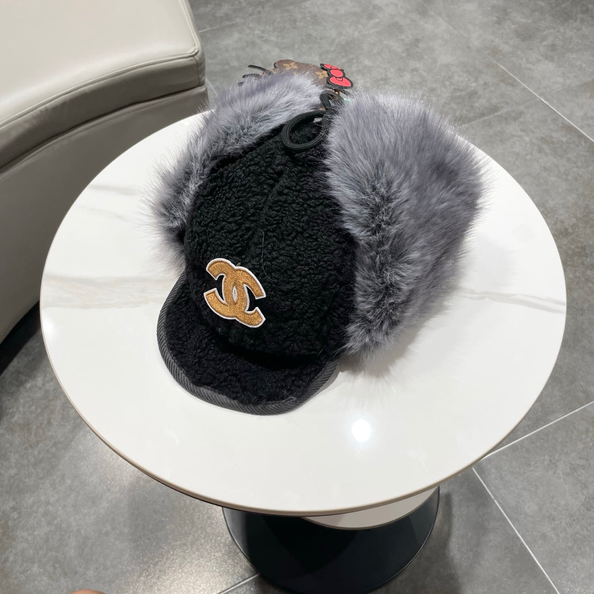 Chanel Plush Earflap Hat - image 2