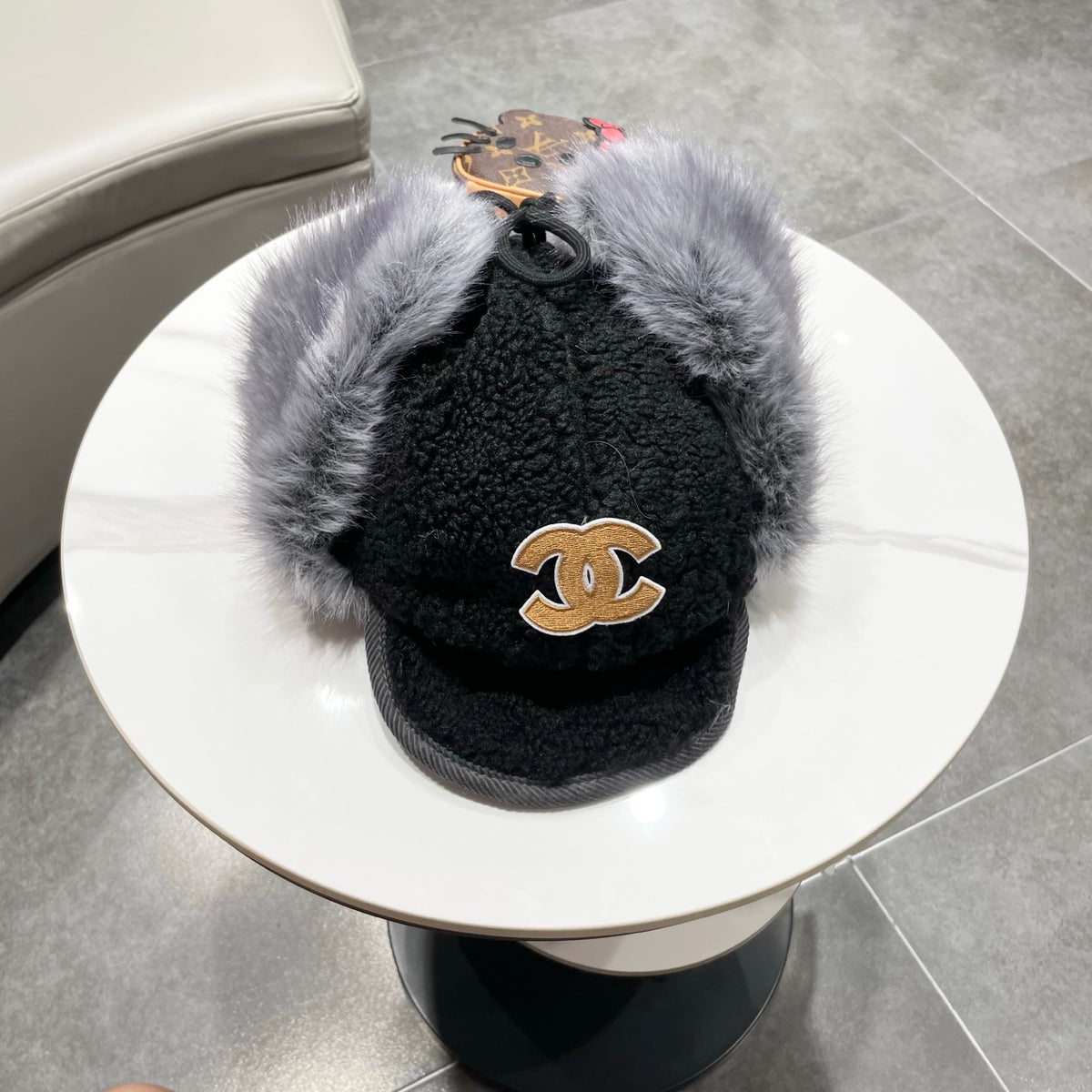 Chanel Plush Earflap Hat - image 1