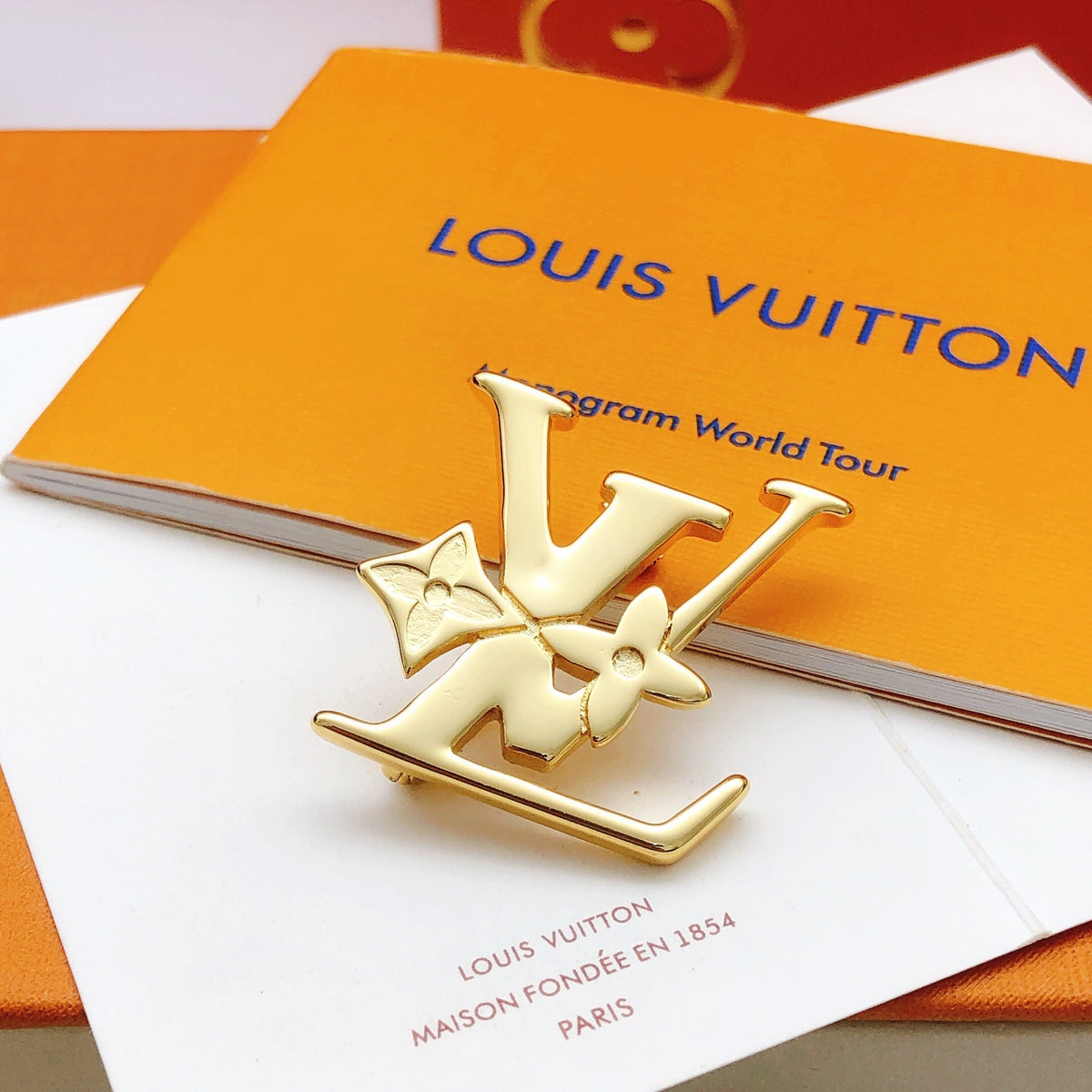 Martin Graham brooch in polished metal-tone – front product view