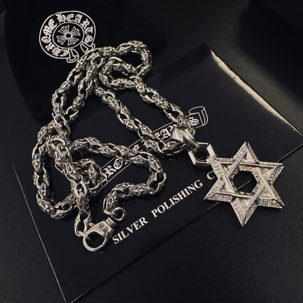 Martin Graham pendant necklace in polished metal-tone – front product view
