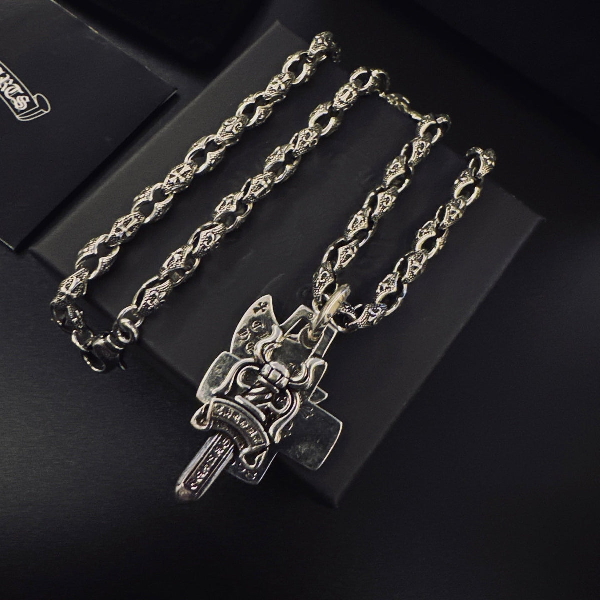Martin Graham pendant necklace in polished metal-tone – main product view