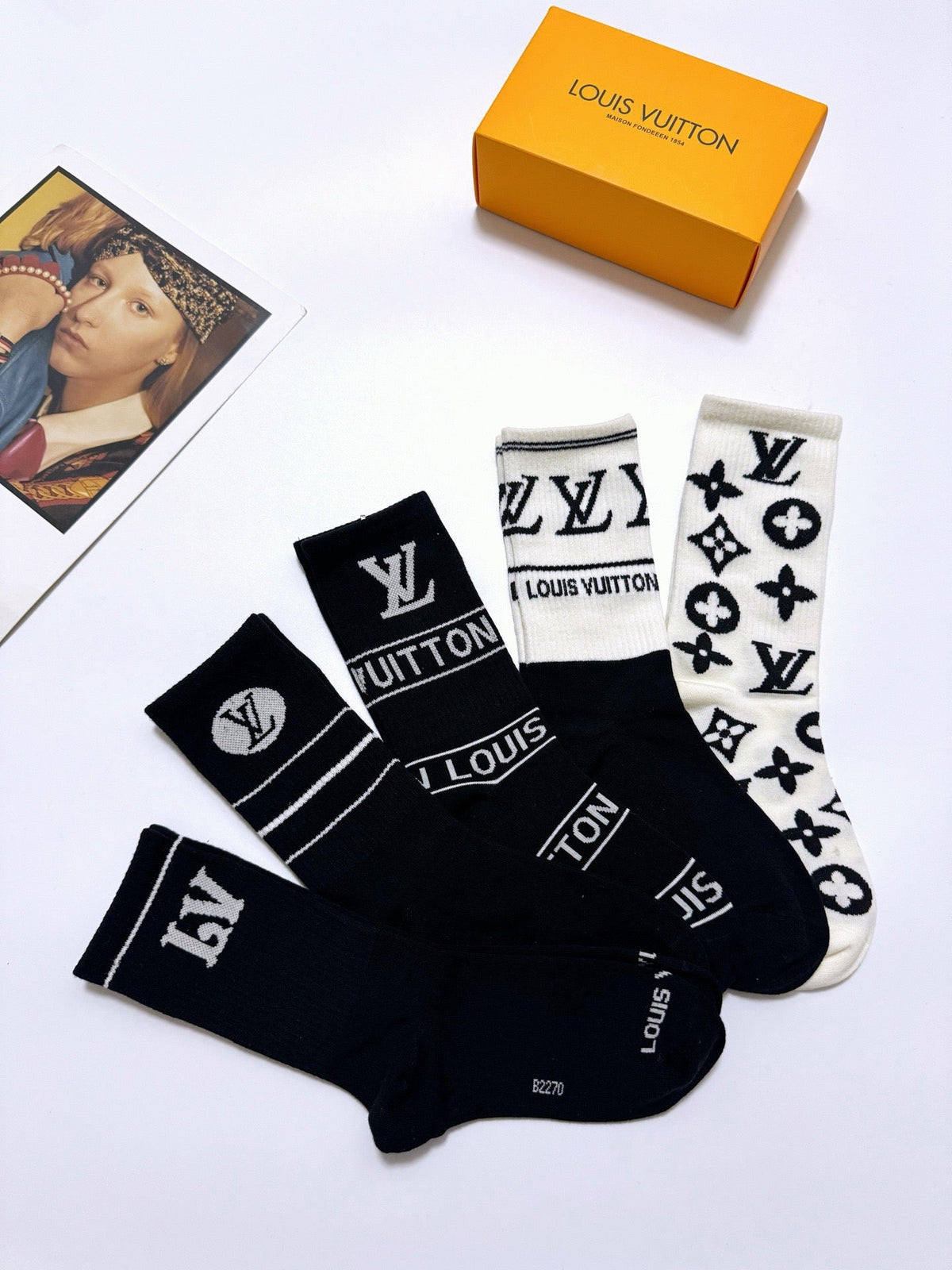 Louis Vuitton Cotton Crew Socks - 5-Pair Pack