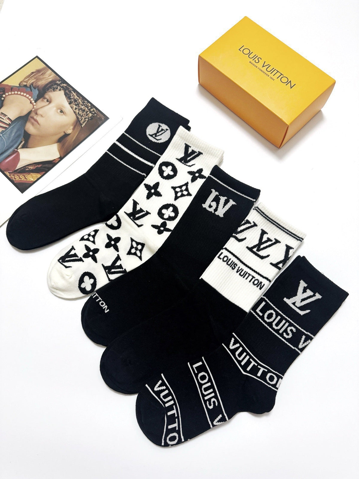 Louis Vuitton Cotton Crew Socks - 5-Pair Pack