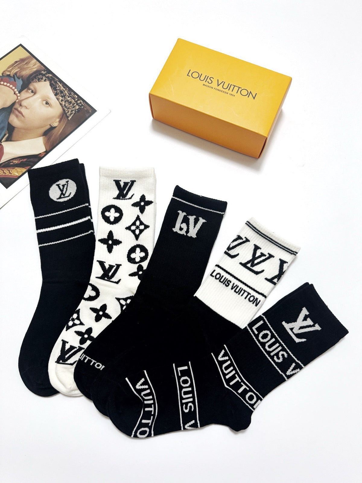 Louis Vuitton Cotton Crew Socks - 5-Pair Pack