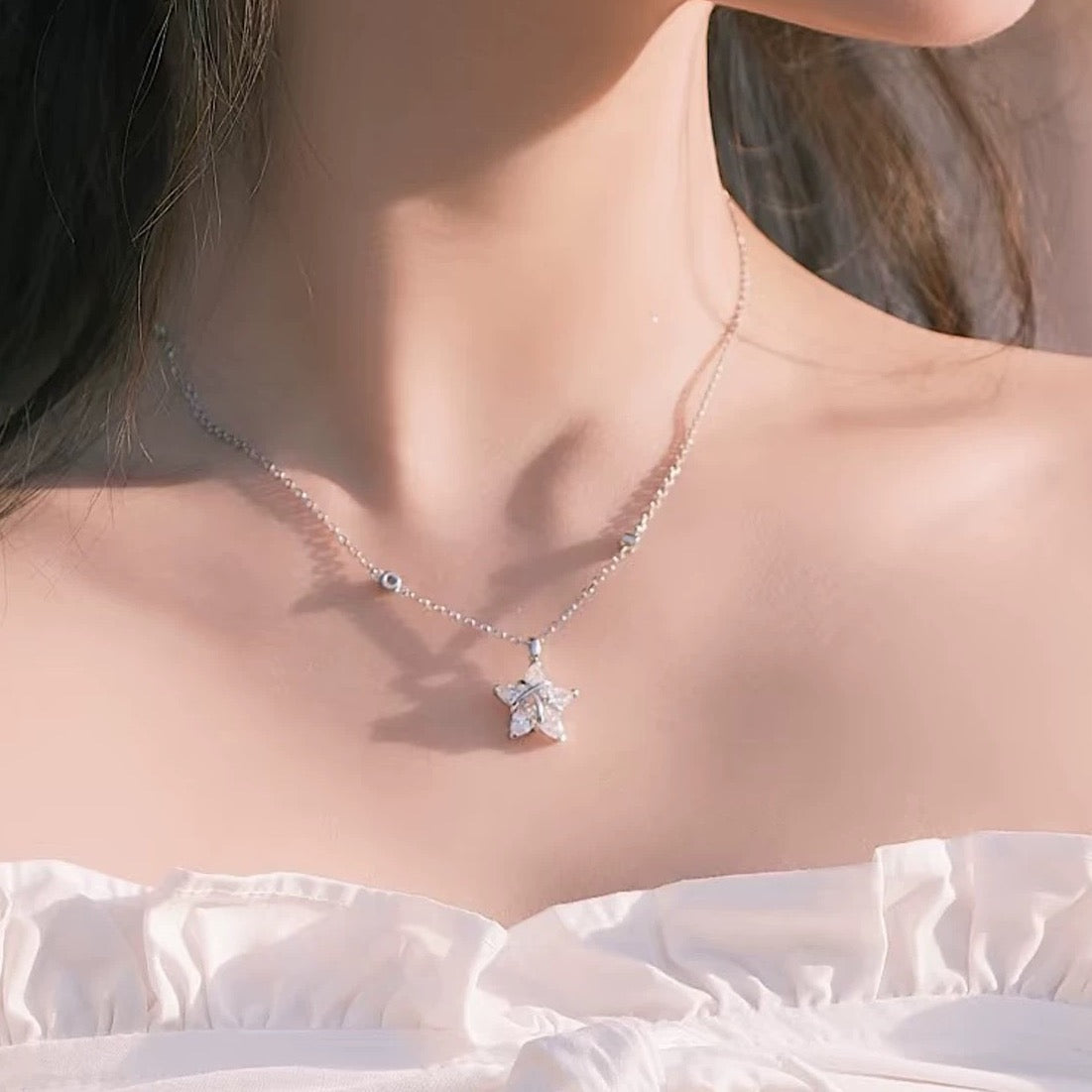 Martin Graham pendant necklace in polished metal-tone – styled product view