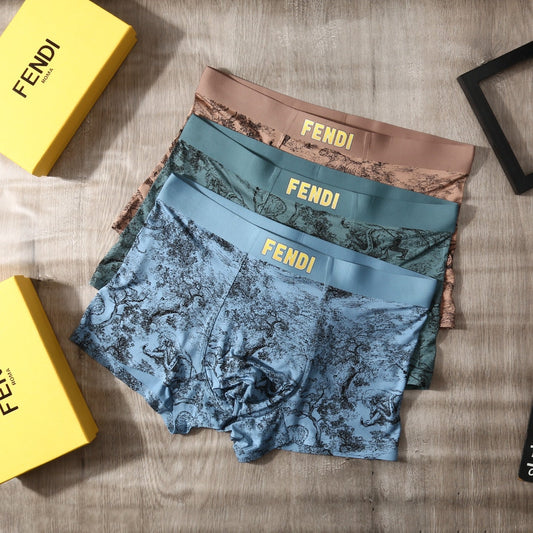 Fendi Logo Details Men's Boxer Briefs - 3-Piece Box