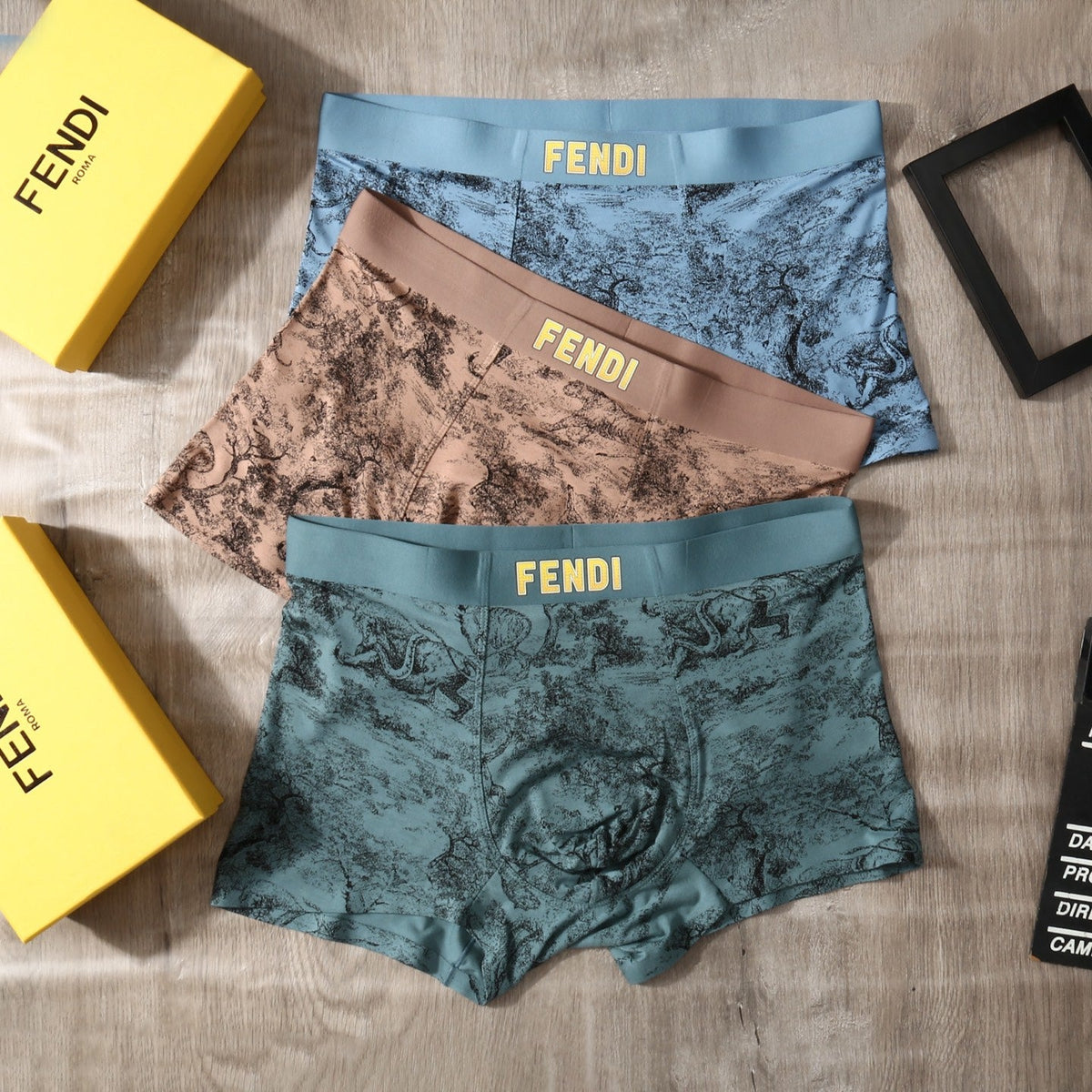 Fendi Logo Details Men's Boxer Briefs - 3-Piece Box
