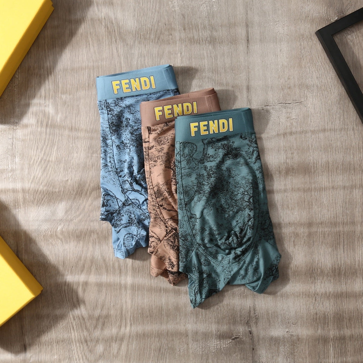 Fendi Logo Details Men's Boxer Briefs - 3-Piece Box