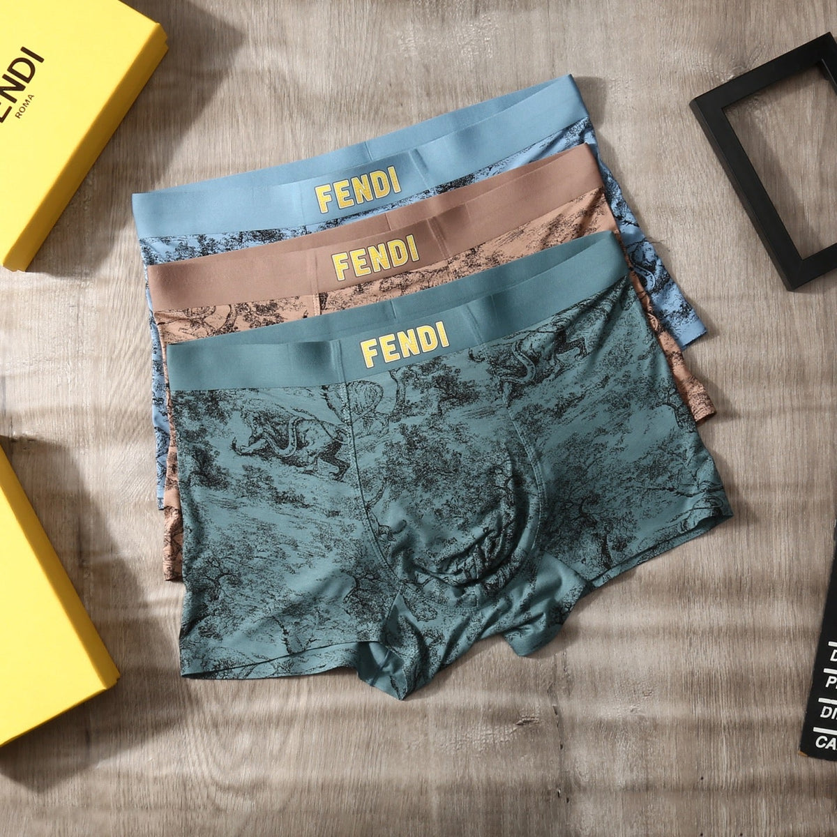 Fendi Modal Men's Boxer Briefs - 3-Piece Box