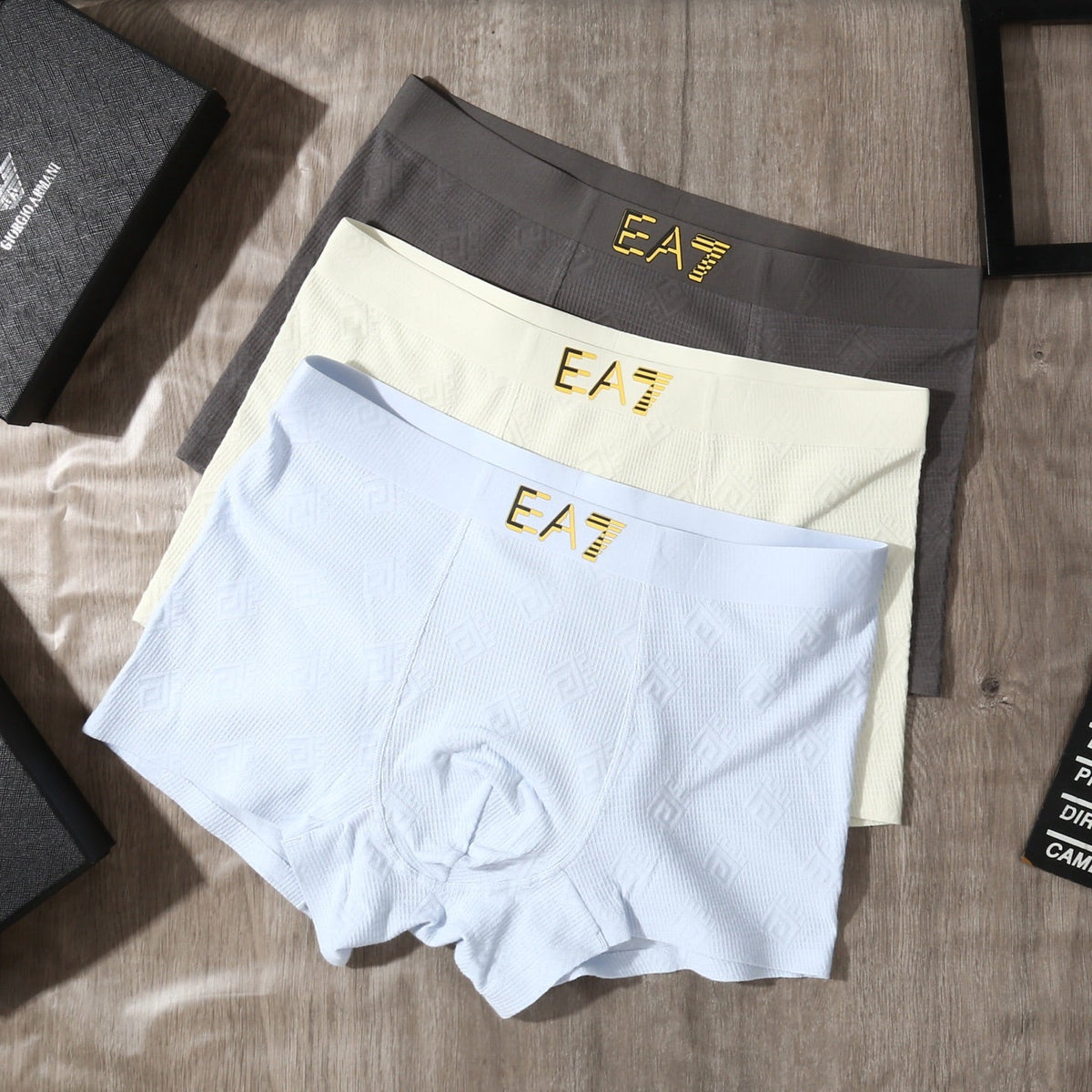 Armani EA7 Cotton-Stretch Men's Underwear - 3-Piece Box