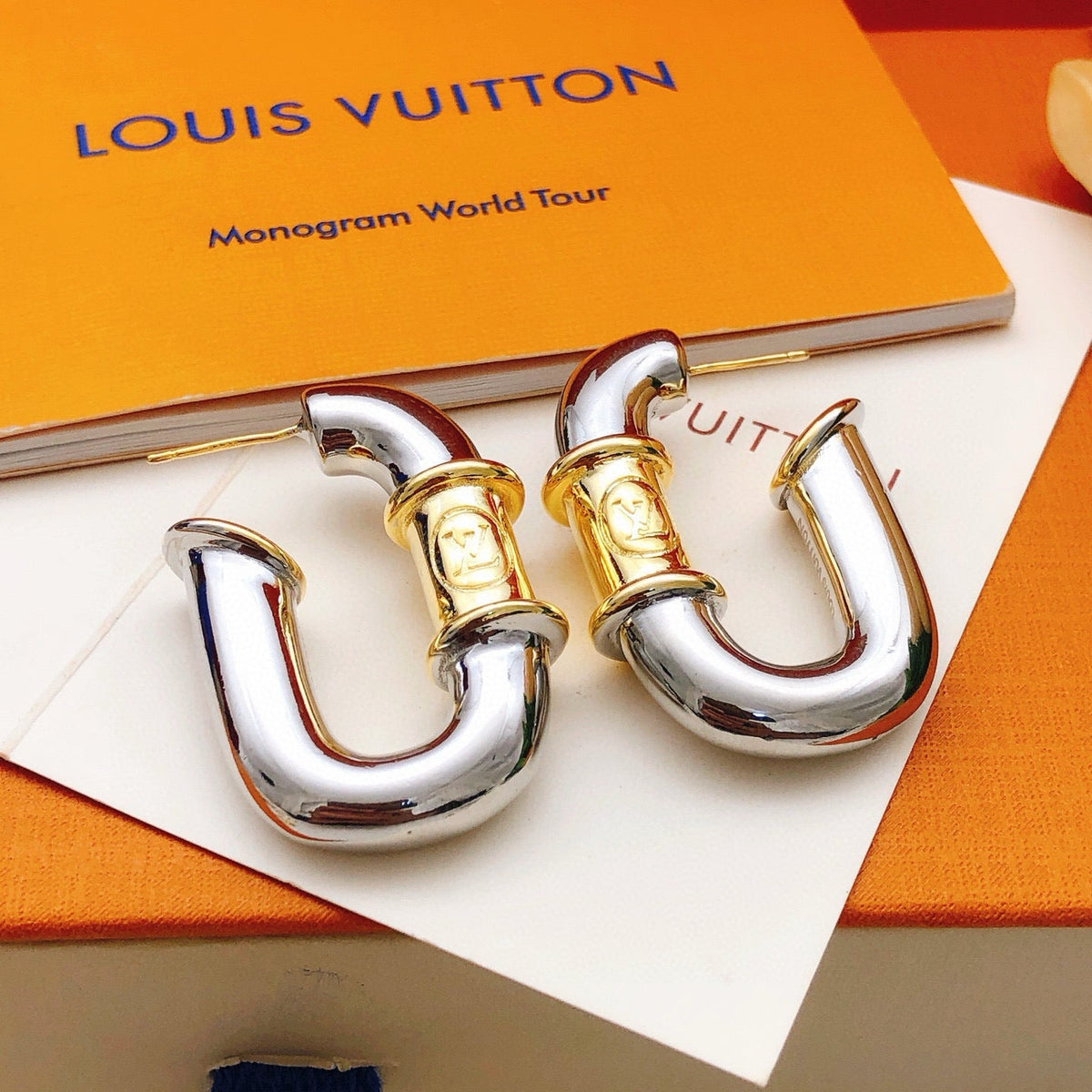 Martin Graham earrings in polished metal-tone – detail view