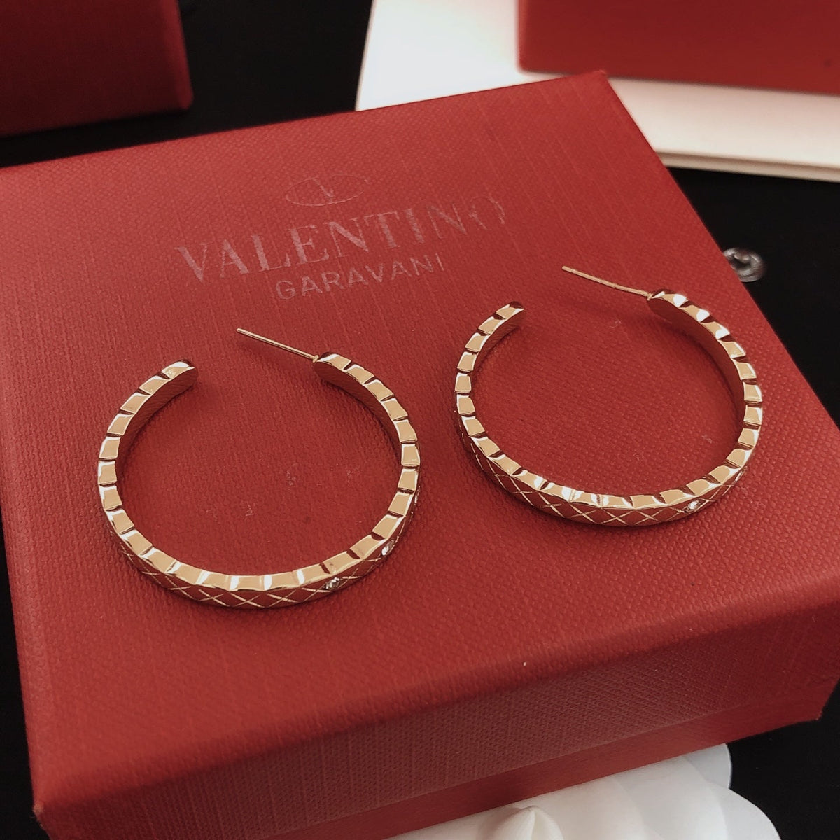 Martin Graham earrings in polished metal-tone – styled product view