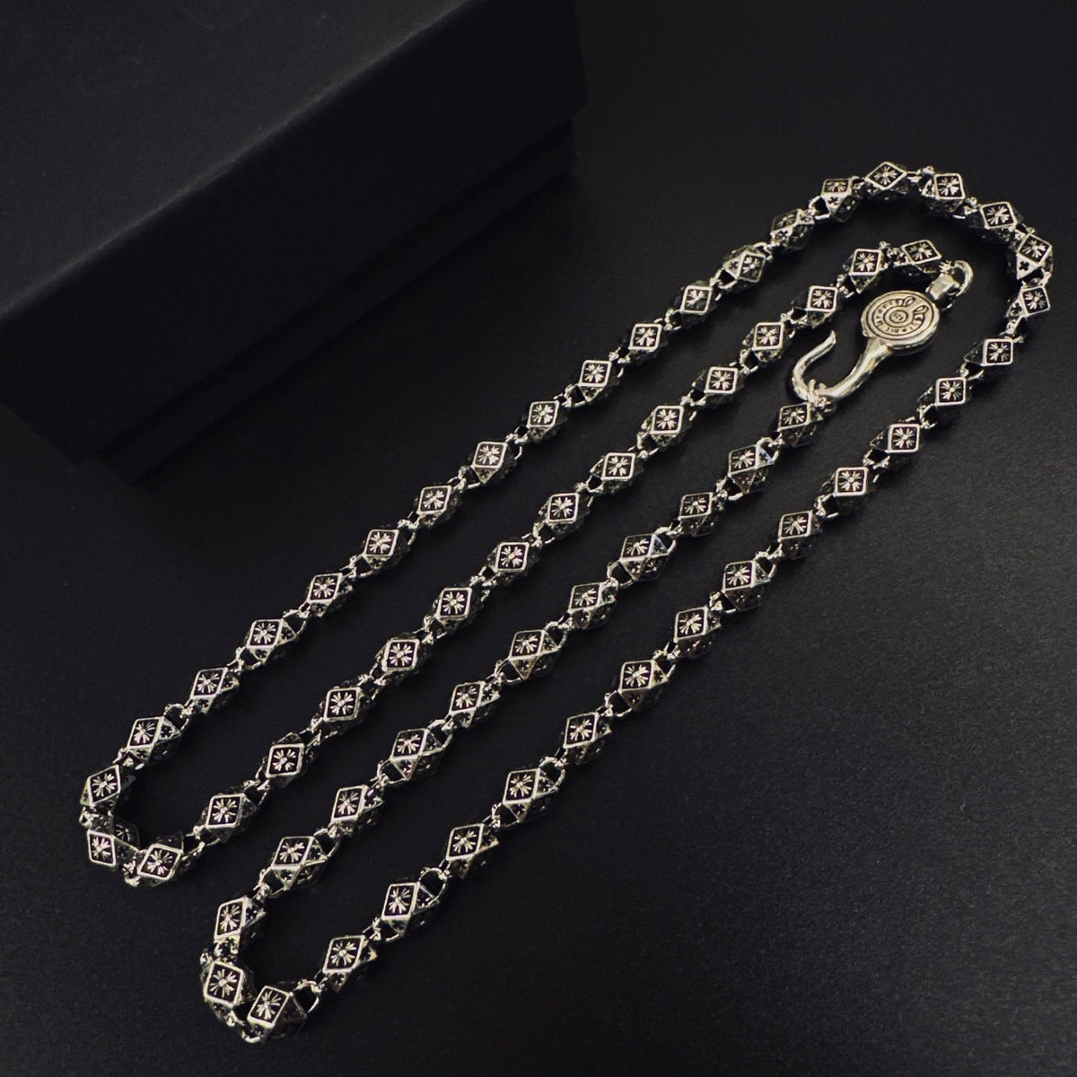 Martin Graham pendant necklace in polished metal-tone – front product view