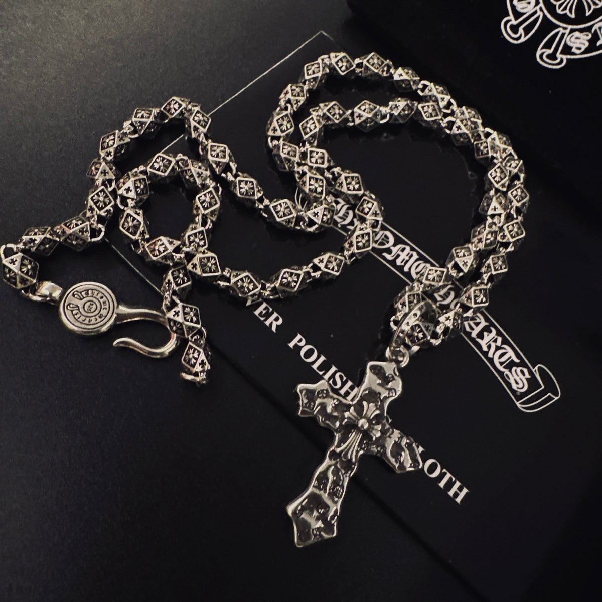 Martin Graham pendant necklace in polished metal-tone – front product view