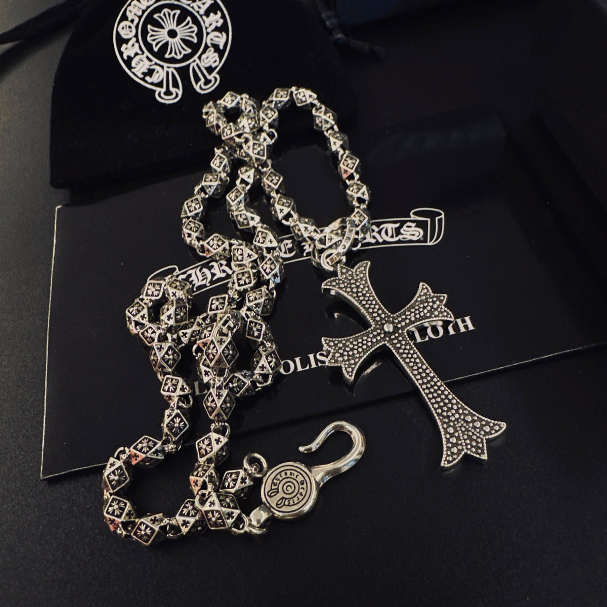 Martin Graham pendant necklace in polished metal-tone – front product view