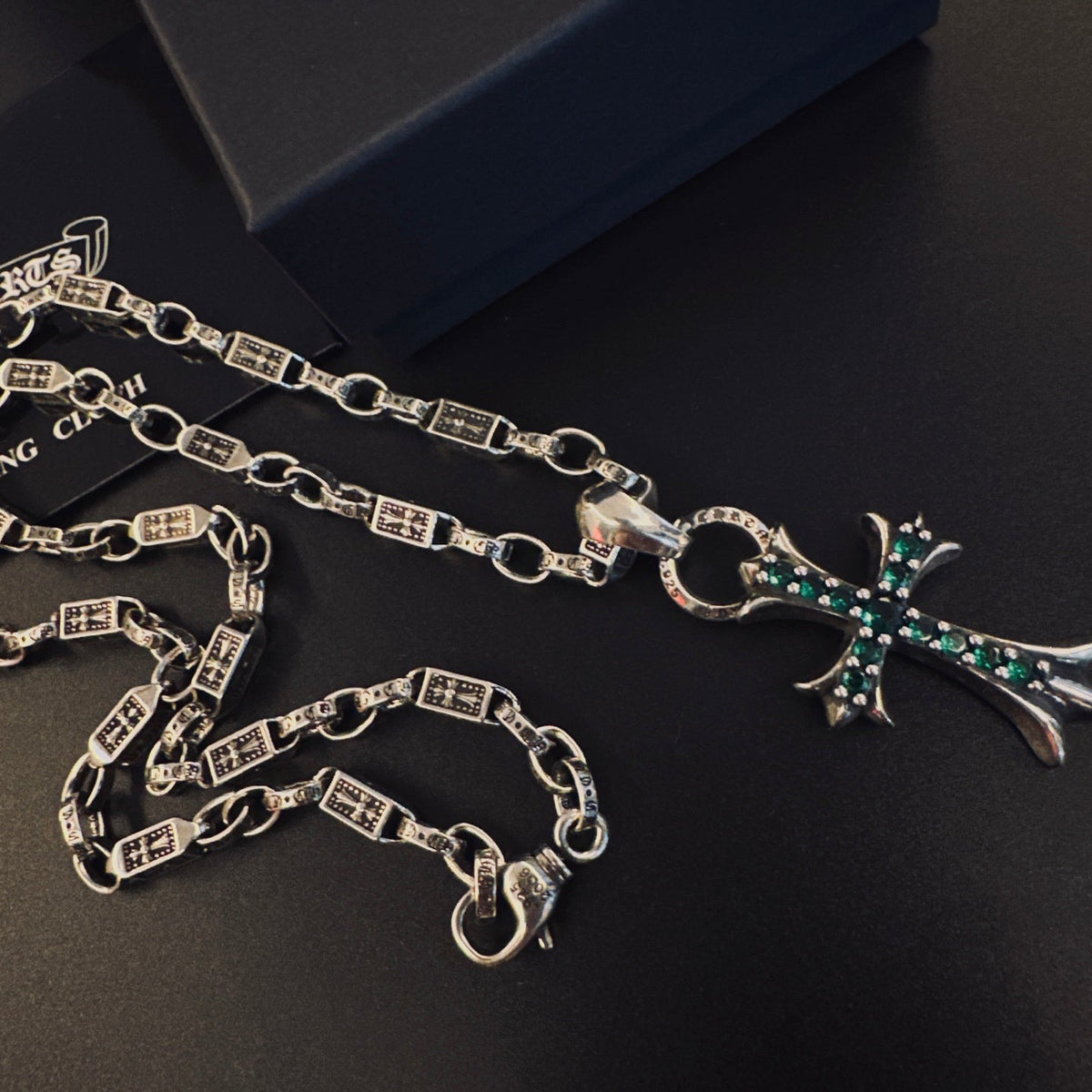 Martin Graham pendant necklace in polished metal-tone – front product view