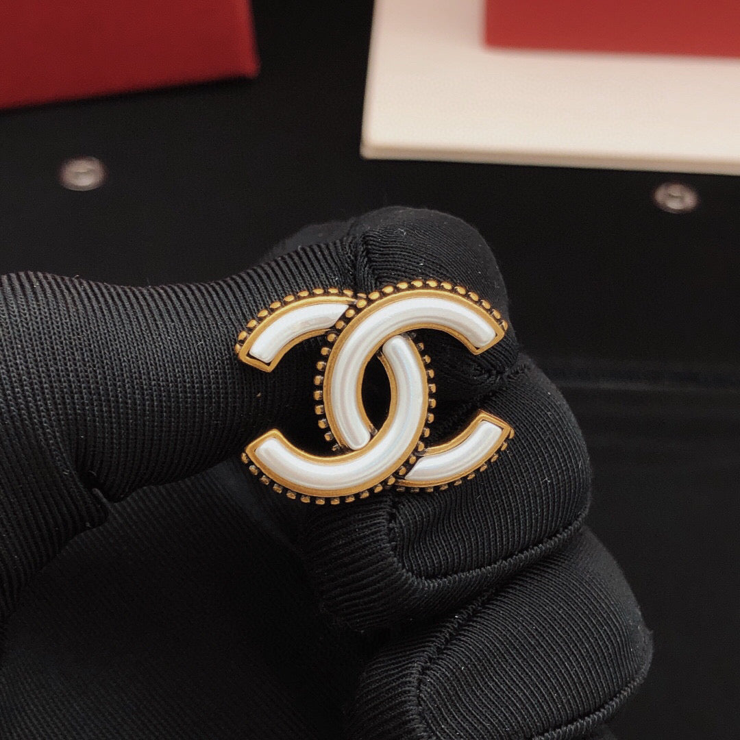 Martin Graham Double-C stud earrings in gold-tone – main product view
