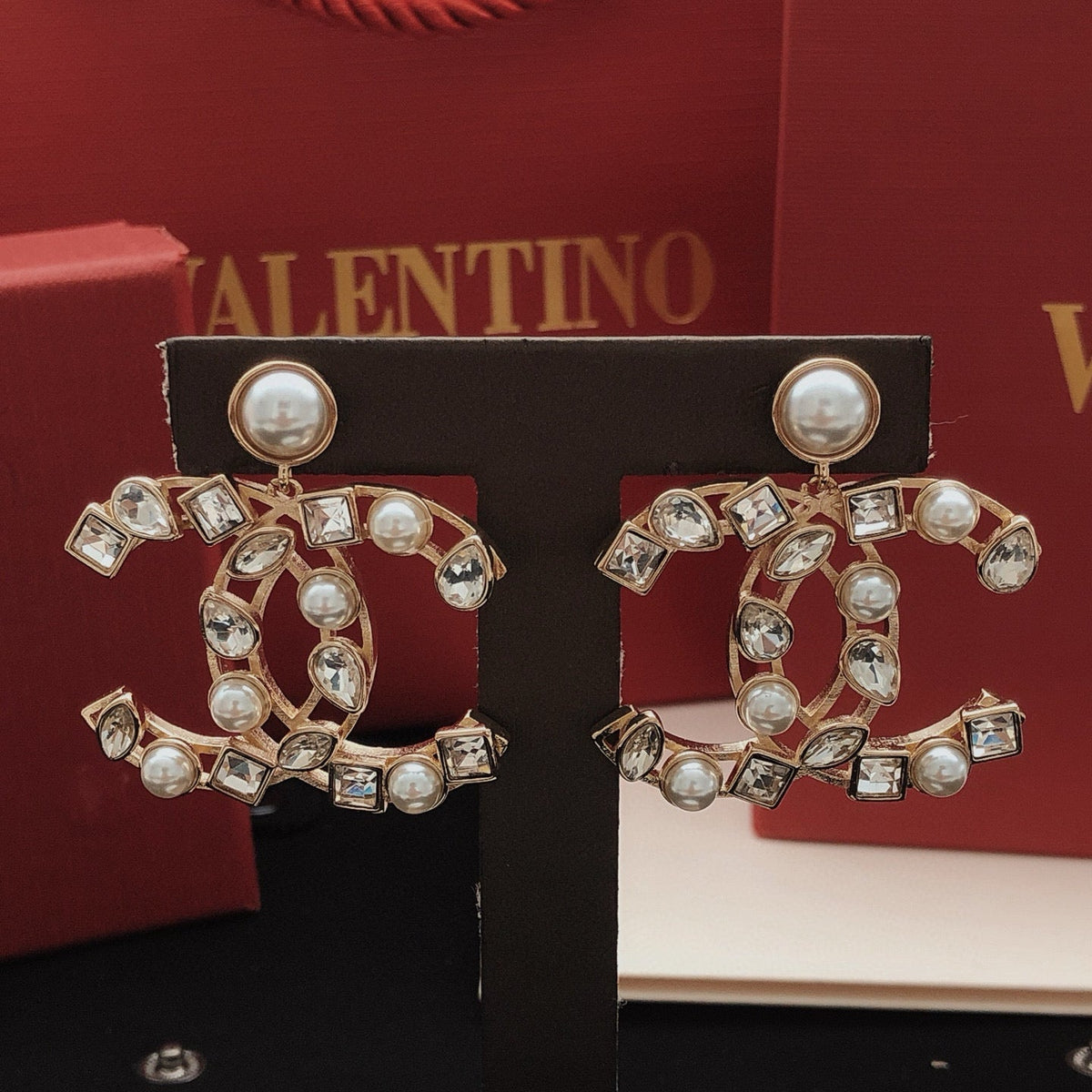 Martin Graham stud earrings in polished metal-tone – main product view