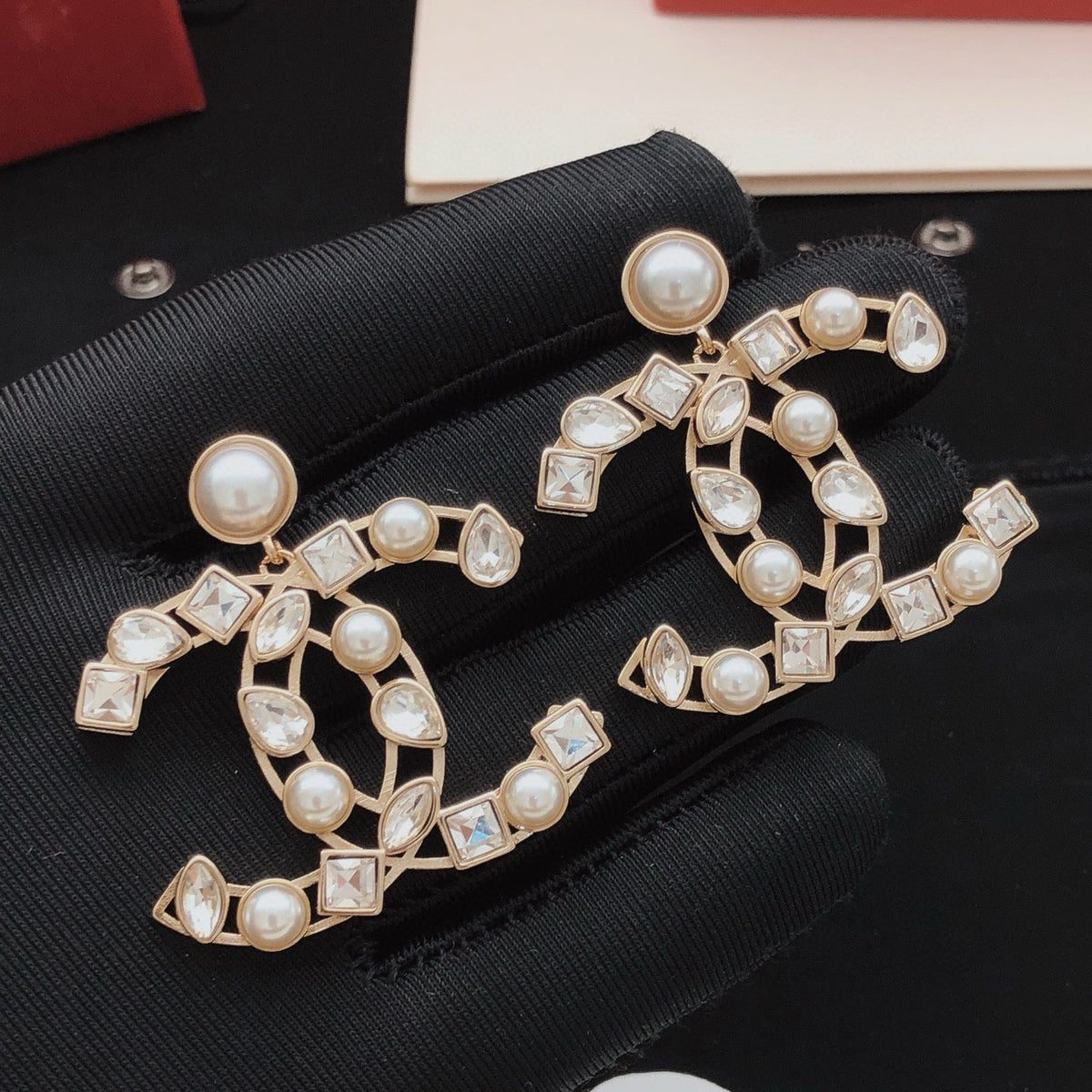 Martin Graham stud earrings in polished metal-tone – main product view