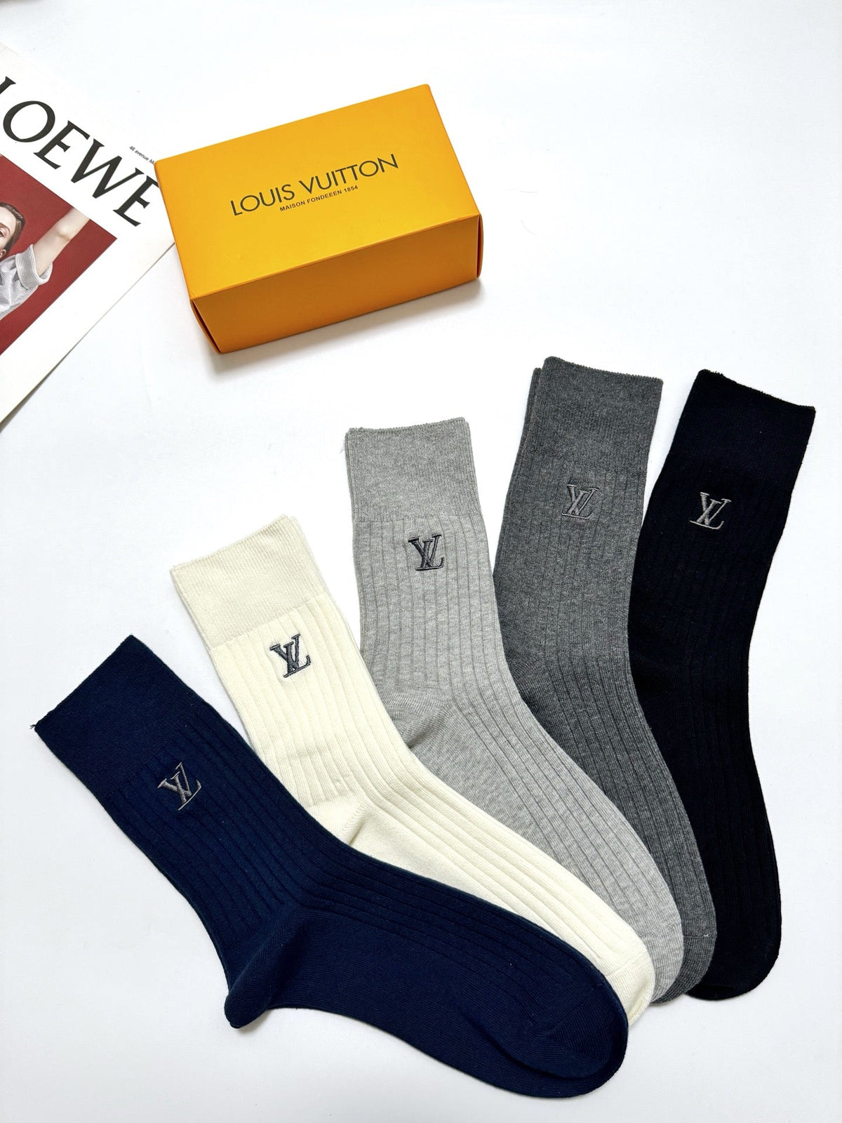 Louis Vuitton Cotton Crew Socks - 5-Pair Pack