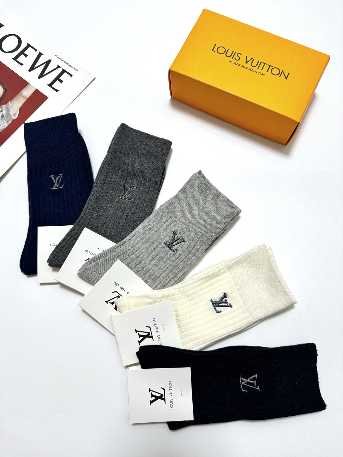 Louis Vuitton Cotton Crew Socks - 5-Pair Pack